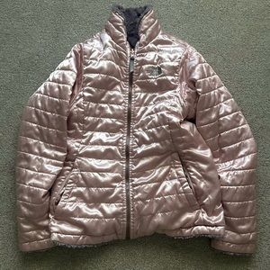 The North Face reversible puffer sherpa coat: Girls Large (Size 14/16); Like New